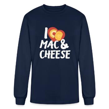 Mac N Cheese Mac And Cheese Macaroni - Men's Long Sleeve T-Shirt - navy - Front