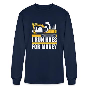 Excavator Construction Site Excavator Driver - Men's Long Sleeve T-Shirt - navy - Front