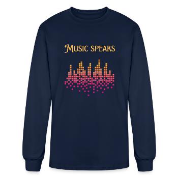 Music speaks. - Men's Long Sleeve T-Shirt - navy - Front
