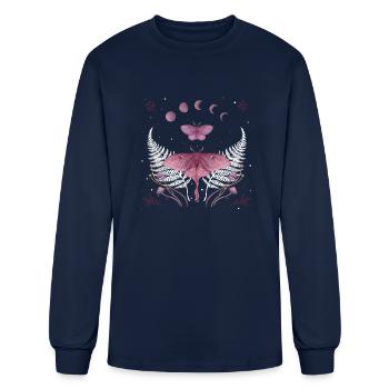 Luna And Emerald Vintage Pink - Men's Long Sleeve T-Shirt - navy - Front
