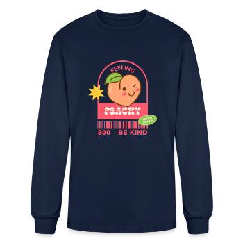 Feeling Peachy Qr Code - Men's Long Sleeve T-Shirt - navy - Front