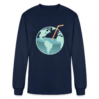Are You Thirsty Our Planet Light - Men's Long Sleeve T-Shirt - navy - Front