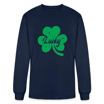 Lucky Clover - Men's Long Sleeve T-Shirt - navy - Front