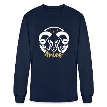 Aries Zodiac Sign - Men's Long Sleeve T-Shirt - navy - Front