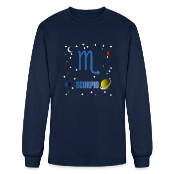 Zodiac Scorpion Sign - Men's Long Sleeve T-Shirt - navy - Front
