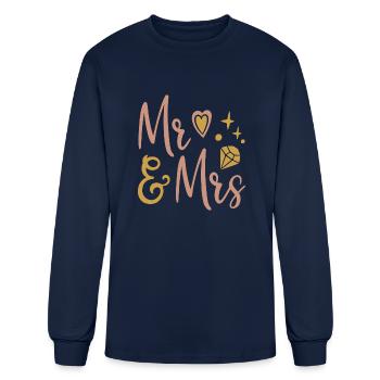 Mr and Mrs - Men's Long Sleeve T-Shirt - navy - Front
