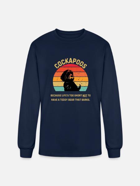 Cockapoo Retro Sunset - Men's Long Sleeve T-Shirt - navy