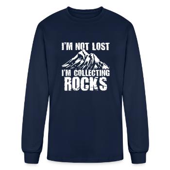 Geology Geologist Rocks Rock Collector - Men's Long Sleeve T-Shirt - navy - Front