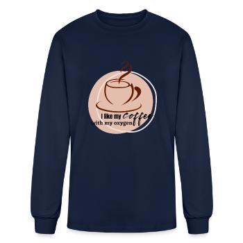 I Like Coffee With My Oxygen - Men's Long Sleeve T-Shirt - navy - Front