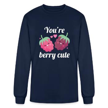 You re Berry Cute - Men's Long Sleeve T-Shirt - navy - Front