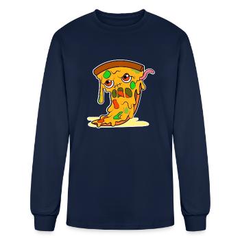 Angry Pizza Comic Pop - Men's Long Sleeve T-Shirt - navy - Front