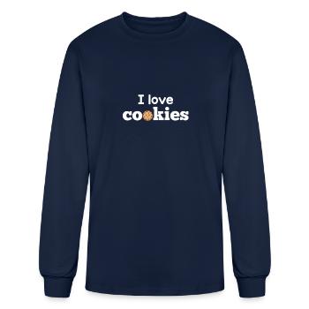 I love cookies - Men's Long Sleeve T-Shirt - navy - Front