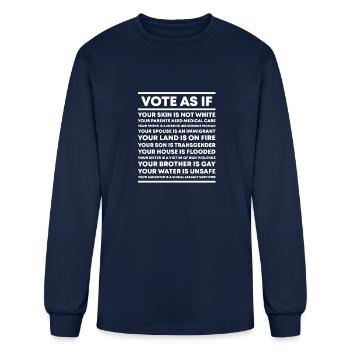 Vote As If - Men's Long Sleeve T-Shirt - navy - Front
