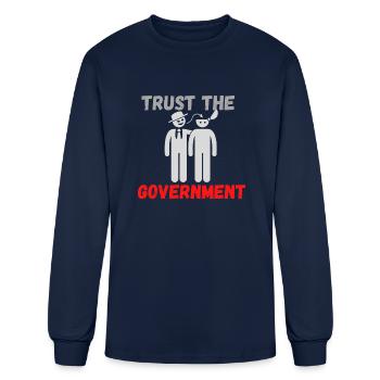 Trust your government Mainstream Media Propaganda - Men's Long Sleeve T-Shirt - navy - Front