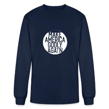 MAKE AMERICA GODLY AGAIN - Men's Long Sleeve T-Shirt - navy - Front