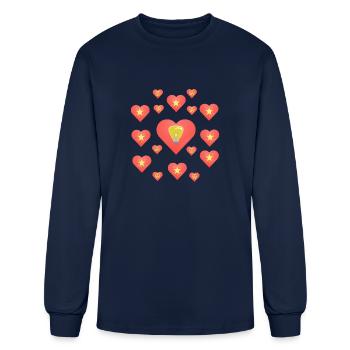 Heart Teresa, bright heart, love design. - Men's Long Sleeve T-Shirt - navy - Front