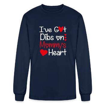 I ve Got Dibs on Mommy s Heart Funny Valentine - Men's Long Sleeve T-Shirt - navy - Front