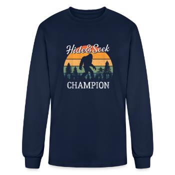 Bigfoot Hide and Seek - Men's Long Sleeve T-Shirt - navy - Front