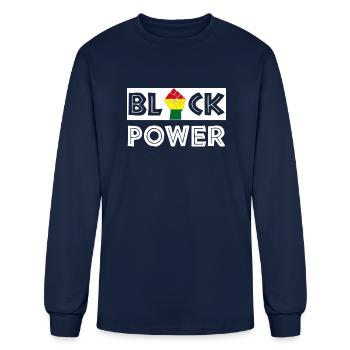 Black Power - Men's Long Sleeve T-Shirt - navy - Front