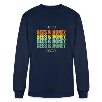 Bees And Honey - Men's Long Sleeve T-Shirt - navy - Front