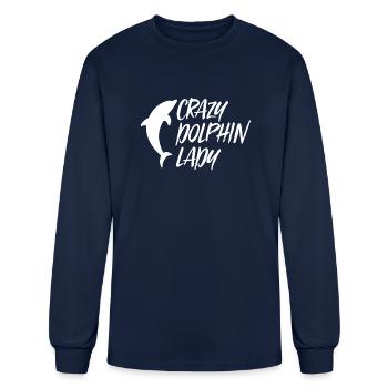 Crazy Dolphin Lady Fitted Scoop - Men's Long Sleeve T-Shirt - navy - Front