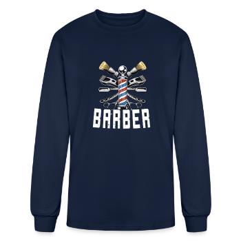 Barber Barbershop Gear - Men's Long Sleeve T-Shirt - navy - Front