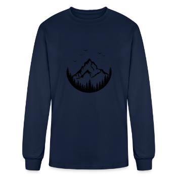 Log Out Go Explore - Men's Long Sleeve T-Shirt - navy - Front