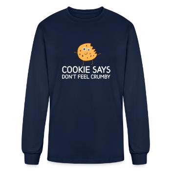 Chip The Cookie Says Don t Feel Crumby - Men's Long Sleeve T-Shirt - navy - Front