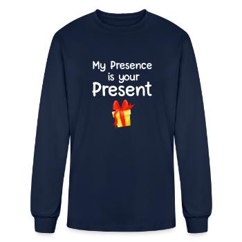 My Presence Is Your Present - Men's Long Sleeve T-Shirt - navy - Front