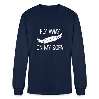 Fly Away On My Sofa - Men's Long Sleeve T-Shirt - navy - Front