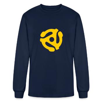 45 RPM Record Adapter - Men's Long Sleeve T-Shirt - navy - Front