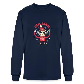 Hail Santa - Men's Long Sleeve T-Shirt - navy - Front