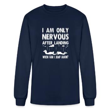 Skydiving Skydiver Parachute - Men's Long Sleeve T-Shirt - navy - Front
