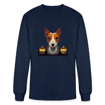 Basenji Halloween - Halloween Basenji - Men's Long Sleeve T-Shirt - navy - Front