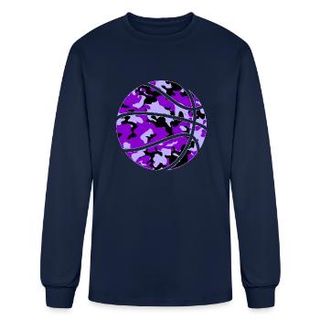 Purple Basketball Camo Purple Camouflage Basketbal - Men's Long Sleeve T-Shirt - navy - Front