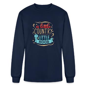Farmer Gift Little Country Little Hood Southern - Men's Long Sleeve T-Shirt - navy - Front