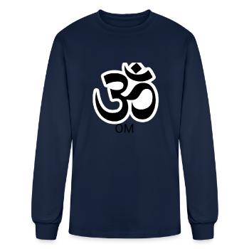OM - Men's Long Sleeve T-Shirt - navy - Front