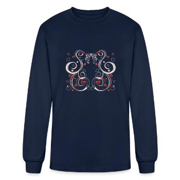 Heart decorations - Men's Long Sleeve T-Shirt - navy - Front
