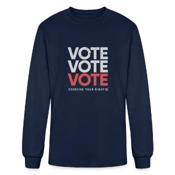 Vote - Men's Long Sleeve T-Shirt - navy - Front