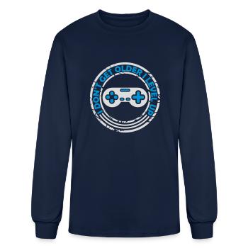 get older level up - Men's Long Sleeve T-Shirt - navy - Front