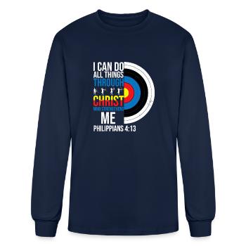 Archery Philippians 413 Bow Arrow - Men's Long Sleeve T-Shirt - navy - Front