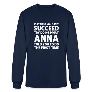 Anna Name Personalized Birthday Christmas Joke - Men's Long Sleeve T-Shirt - navy - Front