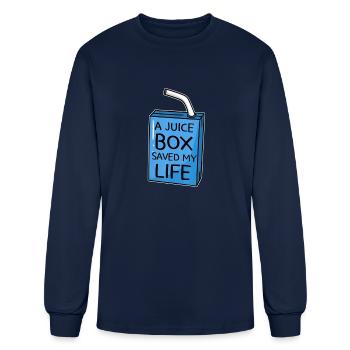 A Juice Box Saved My Life Diabetes - Men's Long Sleeve T-Shirt - navy - Front