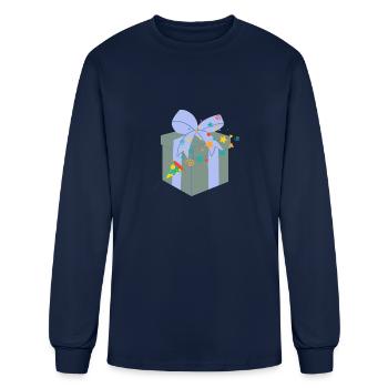 le cadeau au nœud bleu - Men's Long Sleeve T-Shirt - navy - Front