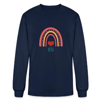 Eli Vintage Boho Rainbow - Men's Long Sleeve T-Shirt - navy - Front