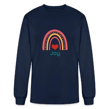 Jay Vintage Boho Rainbow - Men's Long Sleeve T-Shirt - navy - Front