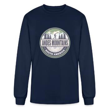 Andes Mountains South America Vintage Hiking - Men's Long Sleeve T-Shirt - navy - Front