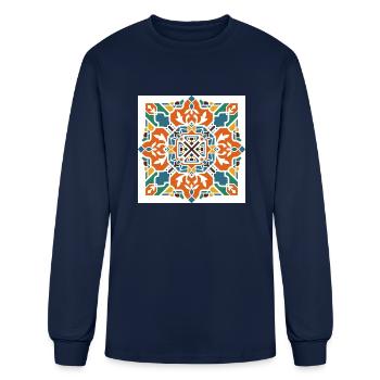 Arabesque Pattern Eleven - Men's Long Sleeve T-Shirt - navy - Front