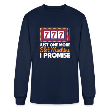 Gambling Funny Slot Machine - Men's Long Sleeve T-Shirt - navy - Front