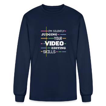 Funny Video Editor - Men's Long Sleeve T-Shirt - navy - Front